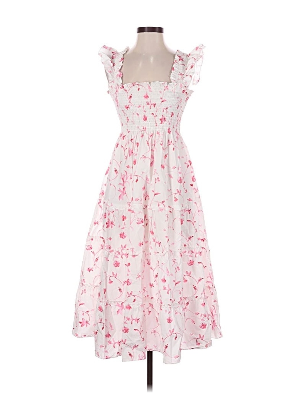 Hill house size S White and Pink Floral Smocked Sundress